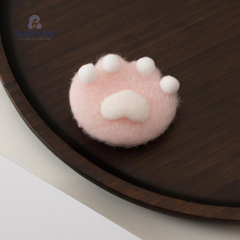 Kẹp Tóc Hình Chân Mèo Bằng Lông Nhung Dễ Thương Xinh Xắn Dành Cho Nữ