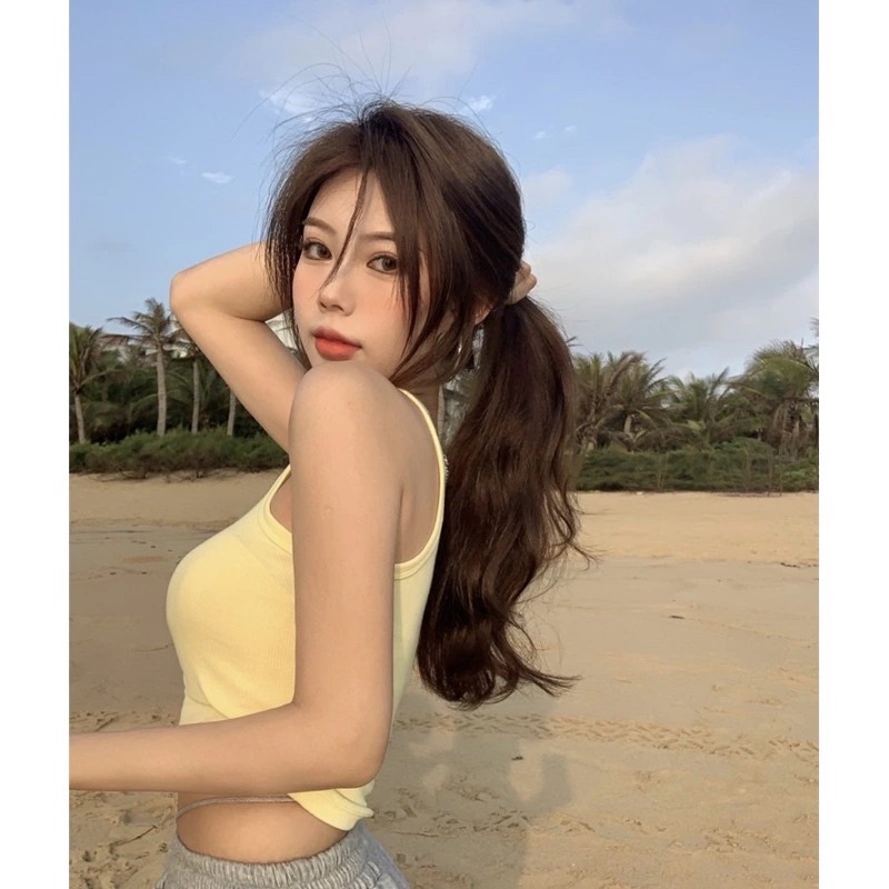 Áo croptop nữ sát nách nhiều màu ba lỗ thun không tay ôm body tank top vải cotton co giãn tốt hàng Quảng Châu Loại 1
