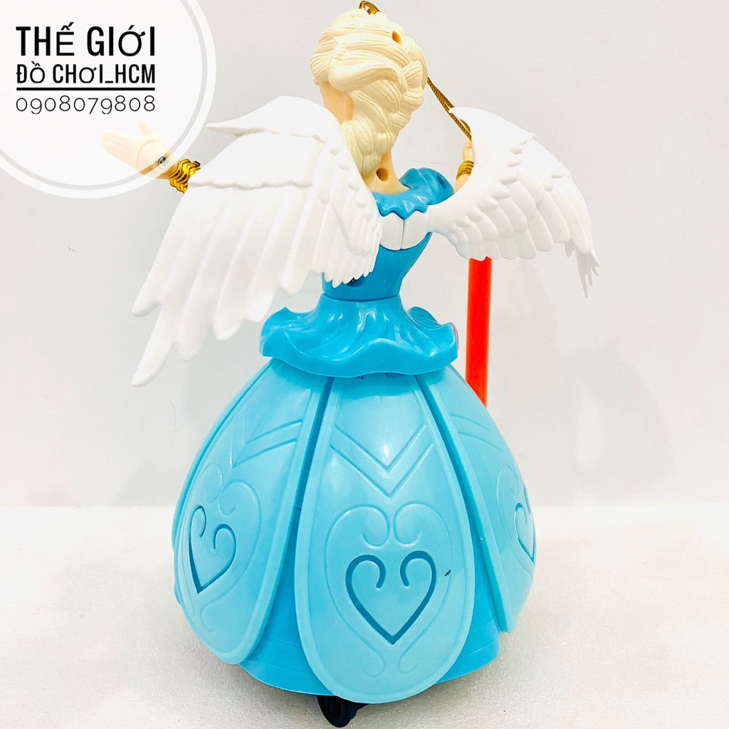 [XOAY 360-CLIP THẬT] Đồ chơi búp bê công chúa Elsa Anna có đèn nhạc dành cho bé thích hoạt hình Frozen, Bạch Tuyết