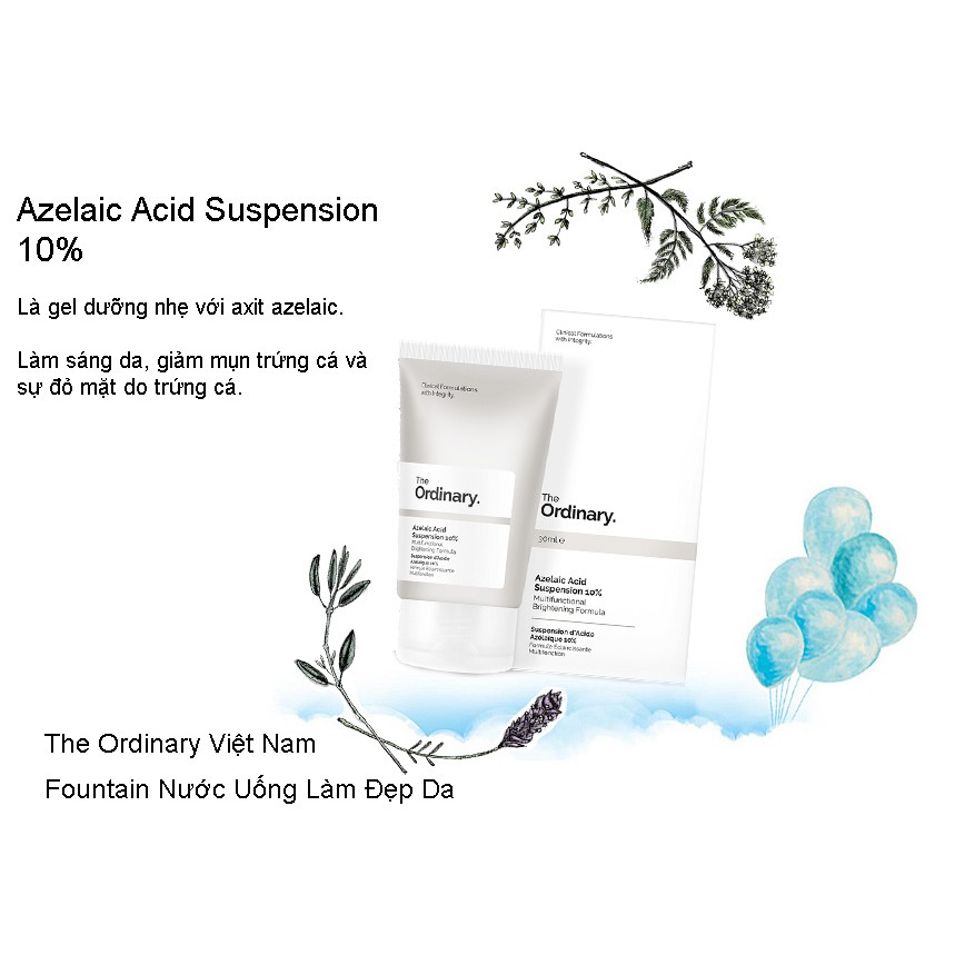 Gel dưỡng nhẹ The Ordinary - Azelaic Acid Suspension 10% giảm mụn làm sáng da