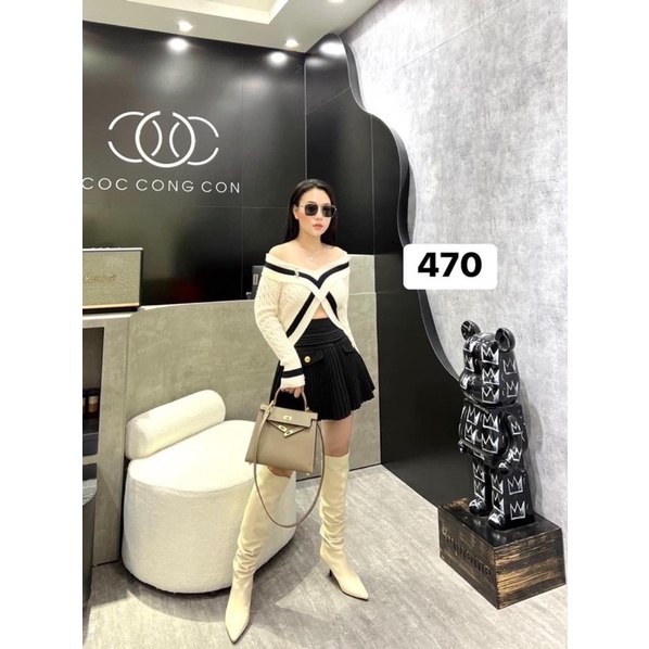 ÁO LEN CỔ TIM PHỐI GẠCH NỔI ĐAN CHÉO