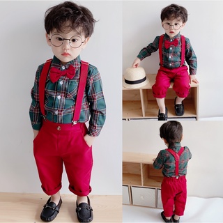 Set yếm bò kèm áo sơ mi cho bé trai 6-16kg .vn