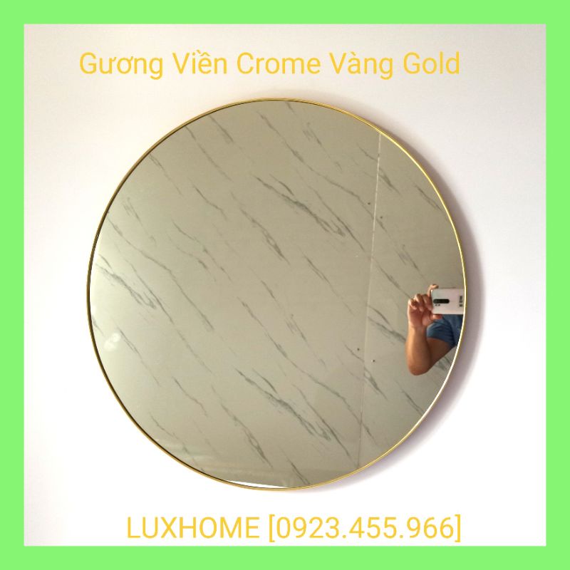 Gương Khung Viền Mạ Crome Vàng Cao Cấp Chống Vỡ Chống Ố Bền Đẹp LUX HOME