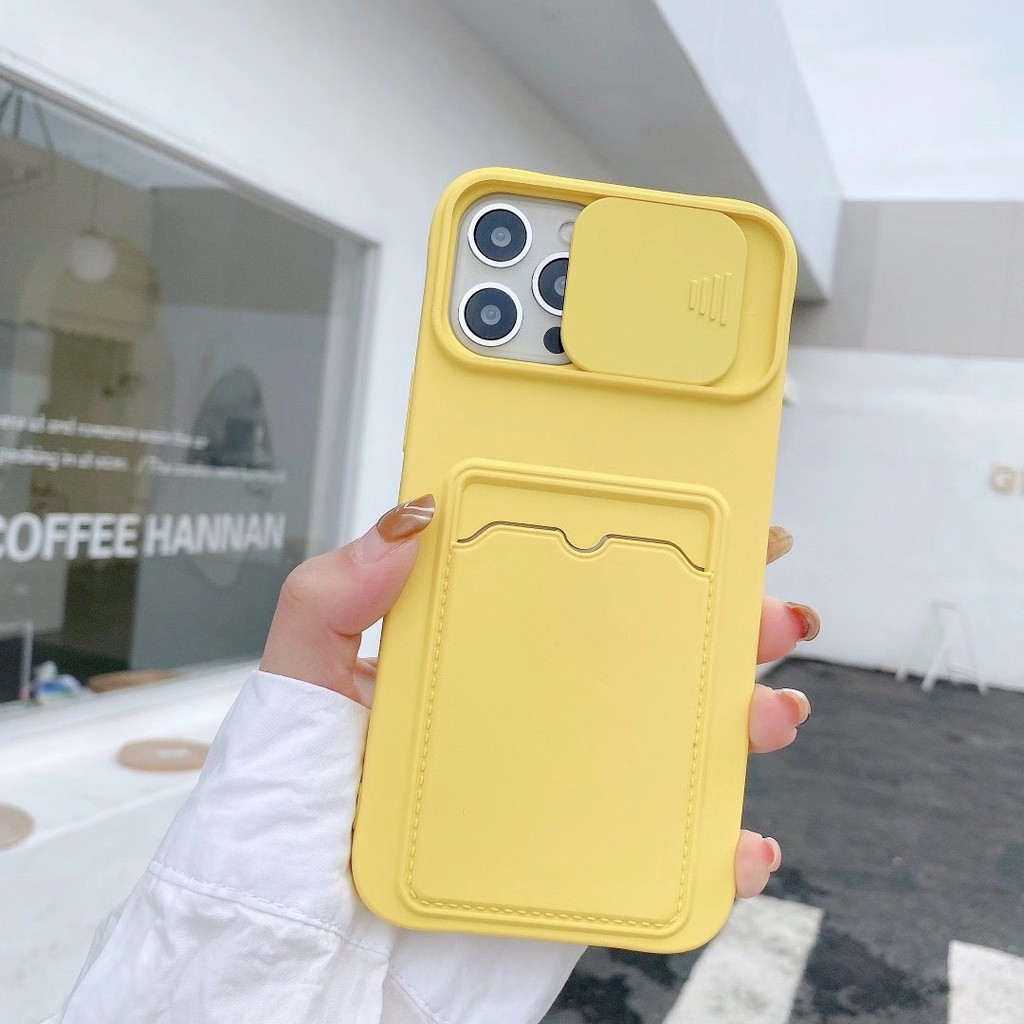 Ốp Điện Thoại Tpu Silicon Có Nắp Trượt Bảo Vệ Camera 8 Màu Cho Iphone 12 Pro Max 12 Mini 11 Pro Max Xsmax Xr X 7 8p