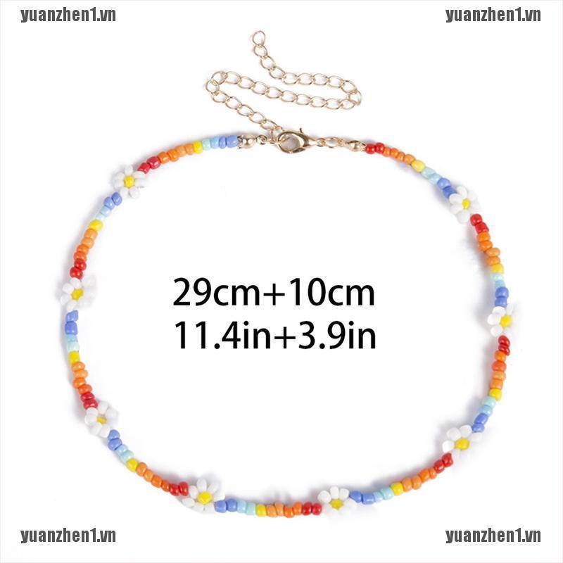 [YUANZHEN1] Vòng Cổ Choker Hạt Mặt Hoa Handmade Phong Cách Boho DIY Dành Cho Nữ
