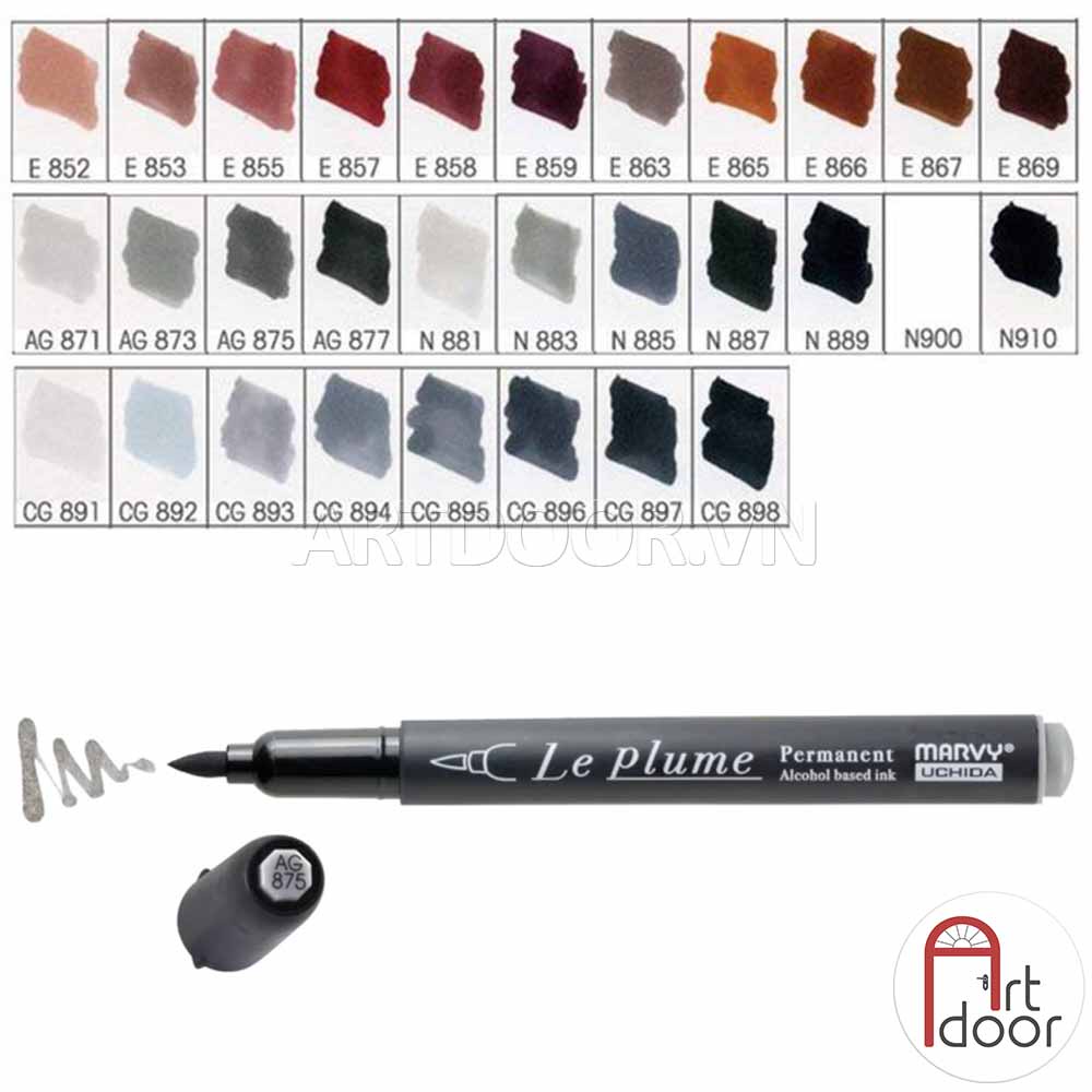 [ARTDOOR] Bút Marker MARVY đầu brush mềm cây lẻ (số 853~922)