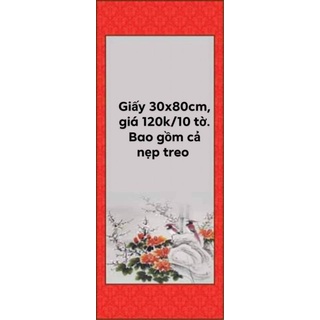 Combo 10 Giấy viết thư pháp 30x85cm cả nẹp treo