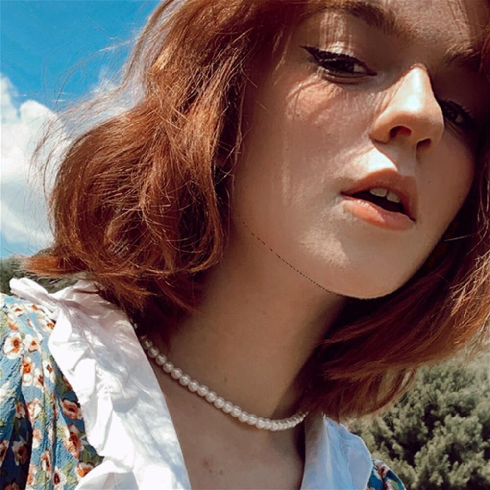 Vòng Cổ Choker Đính Hạt Ngọc Trai Nhân Tạo Hình Tròn Lớn Dành Cho Tiệc Cưới|Vòng Cổ Phong Cách Bohemian Thời Trang Mới Cho Nữ