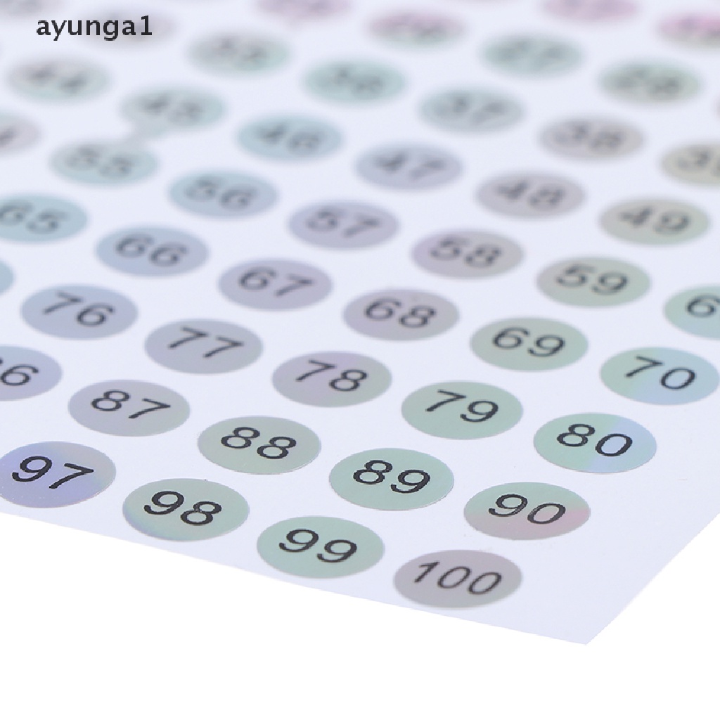 [ayunga1] Waterproof Number 1-200 Laser Labels Stickers Nail Polish Lipstick Number Tags [new]