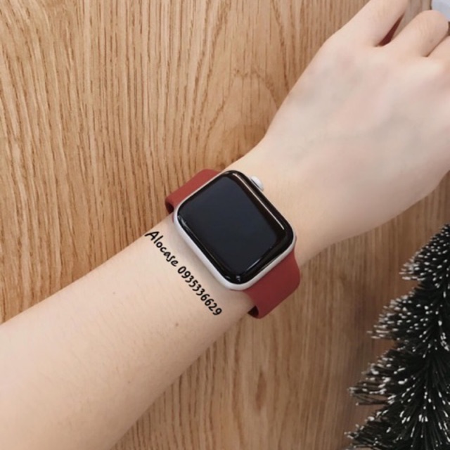 Dây apple wAtch chống bẩn màu đỏ red wine