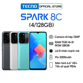 Điện thoại TECNO Spark 8C (4GB/128GB) – RAM tới 7GB |Pin 5000 mAh
