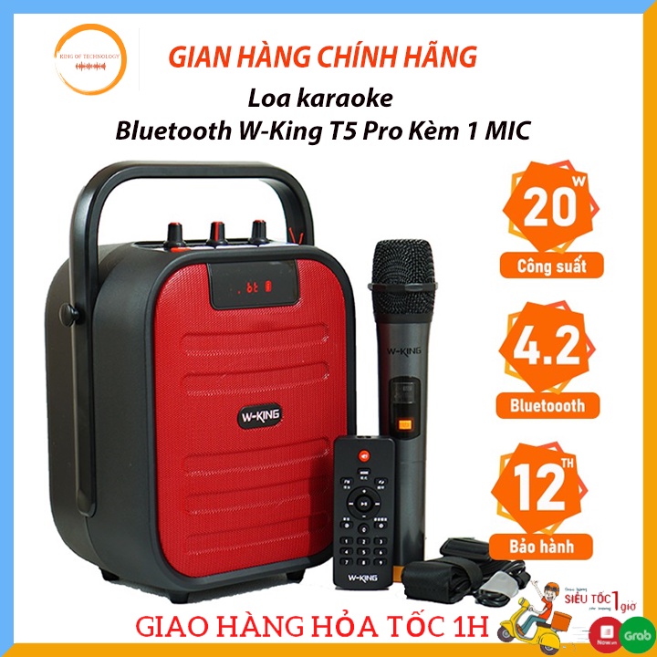 LOA HÁT KARAOKE MINI-LOA BLUETOOTH KARAOKE W-KING T5 XÁCH TAY NHỎ GỌN|CÓ MICRO, ĐIỀU KHIỂN ĐI KÈM