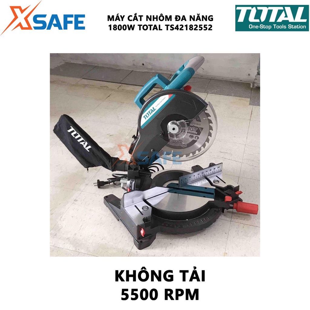 Máy cắt nhôm TOTAL TS42182552 1800W, kích thước lưỡi 255mm, kèm bộ phụ kiện thông dụng - chính hãng