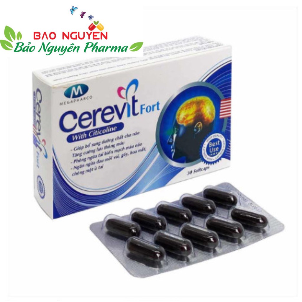 Viên uống CEREVIT FORT GIÚP TĂNG CƯỜNG LƯU THÔNG MÁU ,BỔ NÃO cung cấp dưỡng chất cho não