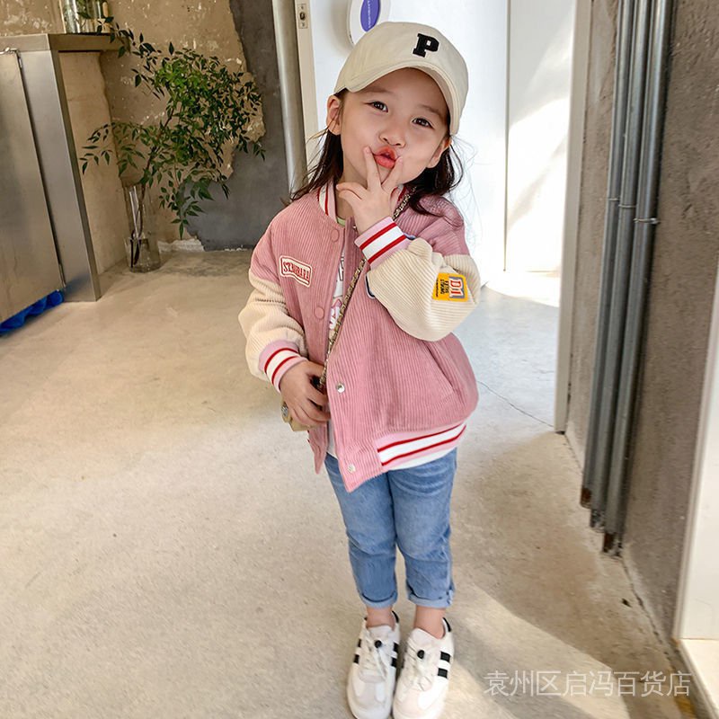 Áo Khoác Bóng Chày Bằng Vải Nhung Thời Trang Xuân Thu 2022 Phong Cách Mới Cho Bé Gái