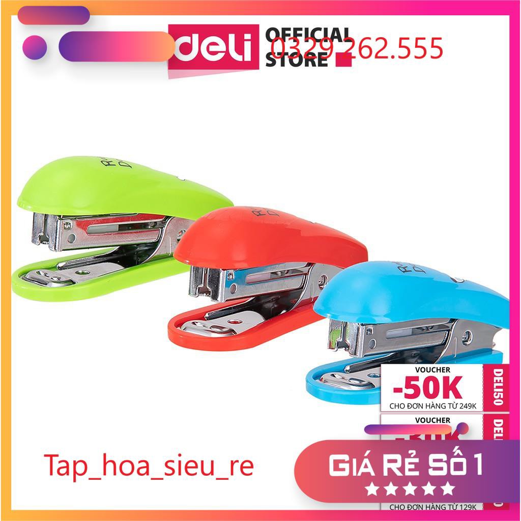 (Rẻ Vô địch) Dập ghim mini Deli , Đính kèm 1000 chiếc ghim 12 trang E0253