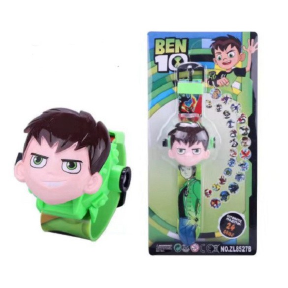 Đồng hồ điện tử chiếu 24 hình 3D batman, ben10, đội trưởng mặt đồng hồ nổi 3D