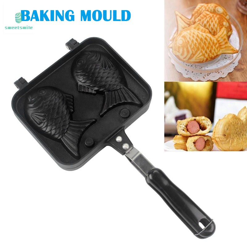 Khuôn Làm Bánh Waffle Taiyaki 2 Mặt Hình Cá