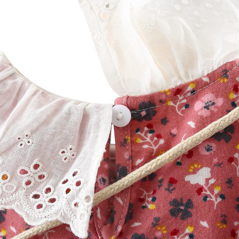 Đầm cotton dài tay xinh xắn cho bé gái