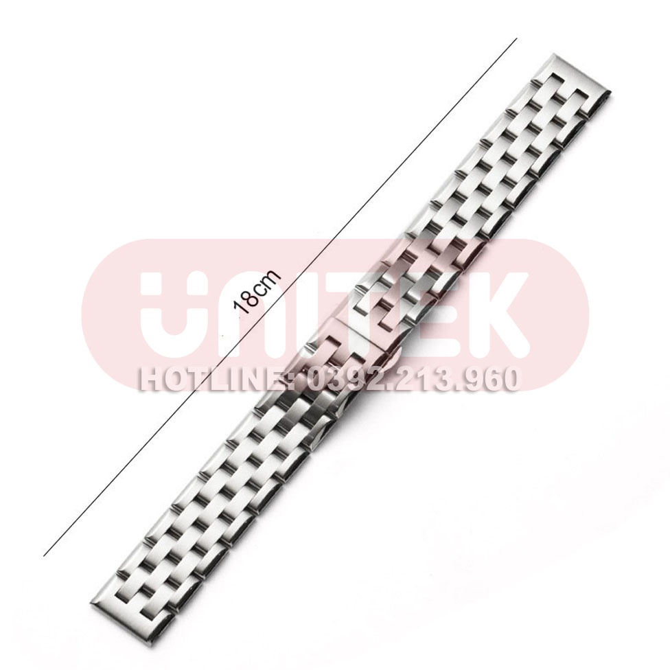 Dây Đồng Hồ Thép Không Gỉ model 01 Kểu Khóa Bấm Chống Han Gỉ Dài 18cm (18mm 20mm 22mm)