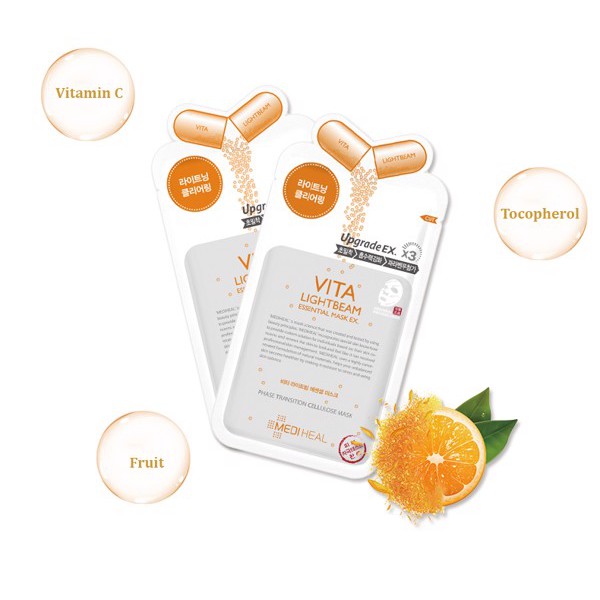 Mặt Nạ Dưỡng Da Trắng Sáng, Mờ Vết Thâm Mediheal Vita Lightbeam Essential Mask Ex 25ml