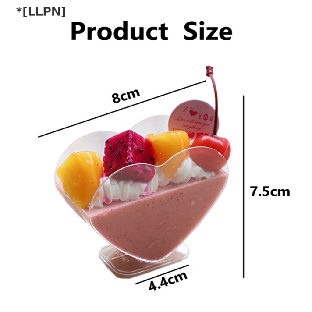[loyaltysun.vn] Cốc Nhựa Đựng Bánh Pudding Tráng Miệng Hình Trái Tim Dùng Một Lần Chào Mừng