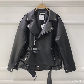 Áo khoác da bóng, đai liền (AD5603)