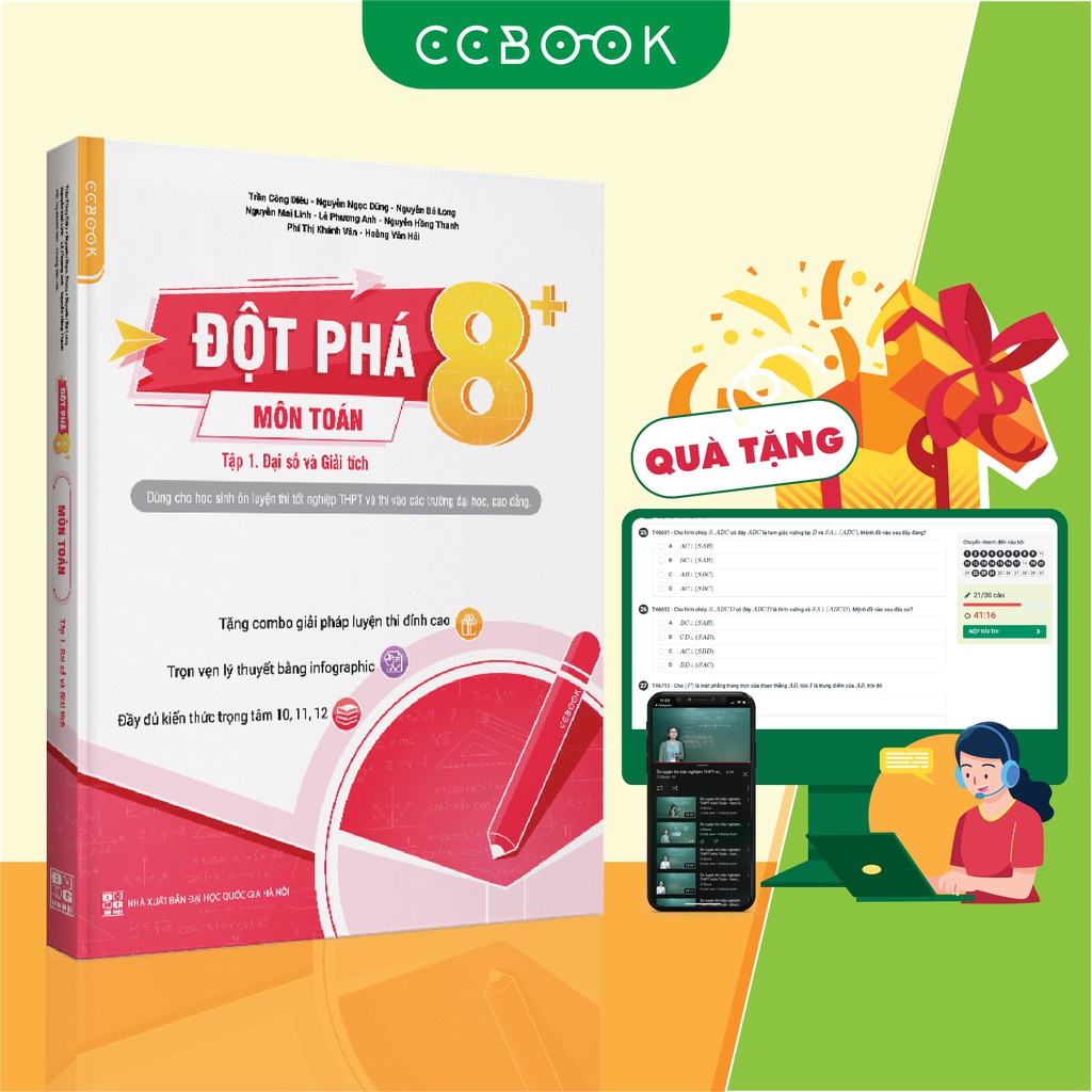 Sách - Đột phá 8+ môn Toán tập 1: Đại số và giải tích  - Ôn luyện thi đại học, THPT - Chính hãng CCbook