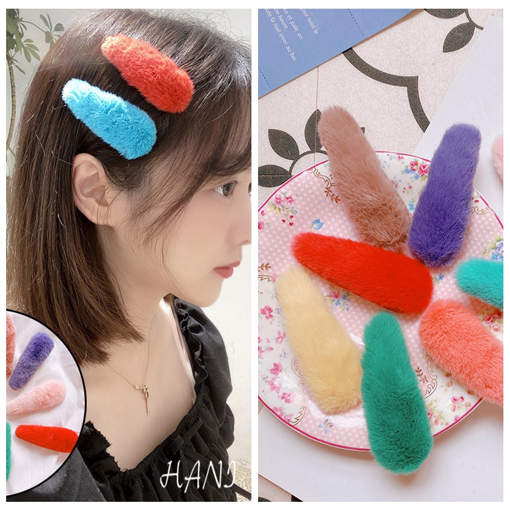 Kẹp tóc KIDSBOWS phối vải lông hình dạng giọt nước đáng yêu xinh xắn dành cho bé gái