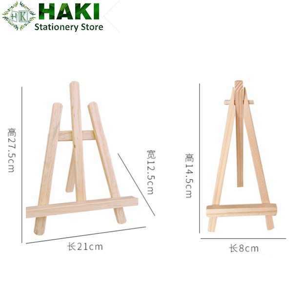 Giá đỡ điện thoại gỗ HAKI, giá để điện thoại bằng gỗ 3 chân decor bàn học tiện dụng