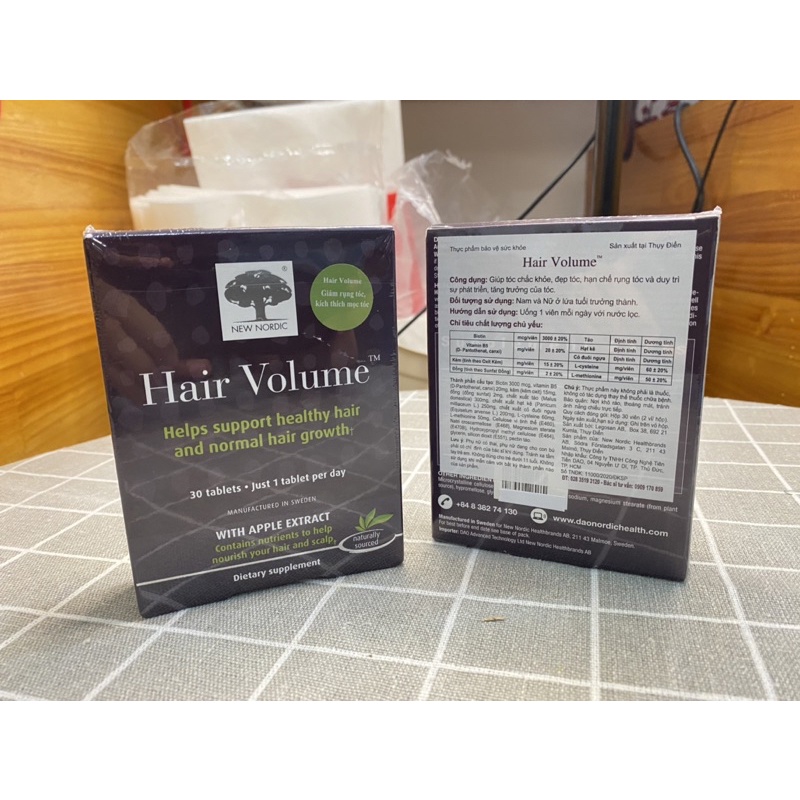 Viên Uống Hair Volume cho mái tóc chắc khỏe hộp 30 viên - THỤY ĐIỂN-HÀNG CTY CHÍNH HÃNG