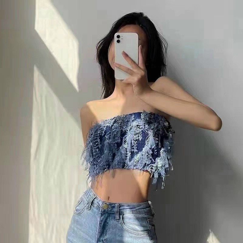 Áo Quây UNDERCOOL Dáng Croptop Tua Rua Sexy Không Hằn Không Ngứa Nóng Bỏng