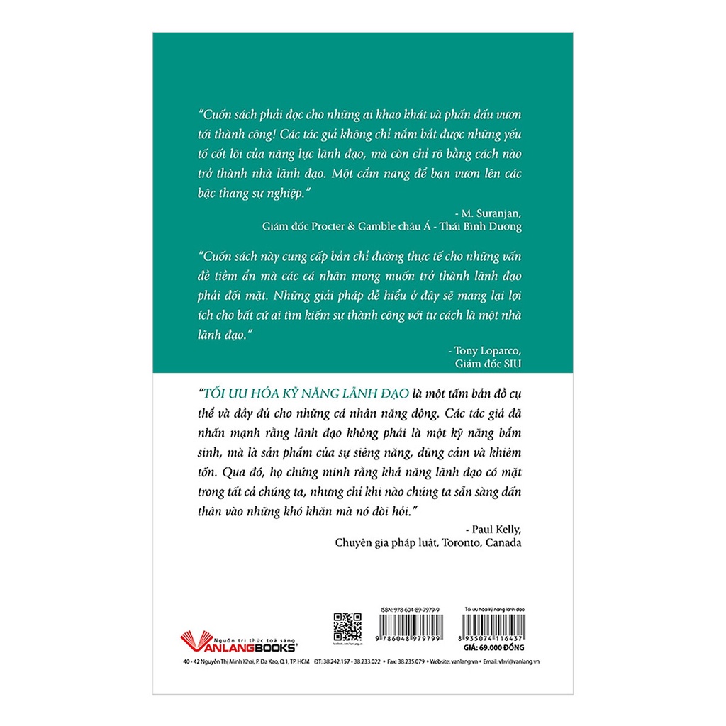Sách - Tối Ưu Hóa Kỹ Năng Lãnh Đạo (Kula Sellathurai- Văn Lang)