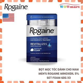 Bọt mọc tóc dành cho nam Men's Rogaine Minoxidil 5% Set Foam 60g x3