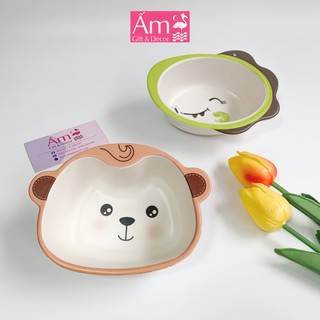Bát Ăn Dặm Nhựa Lúa Mạch Ấm Gift & Decor Hình Thú Dễ Thương Kích Thước 15x20cm