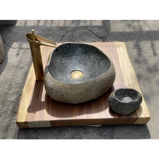 Lavabo đá cuội gạo