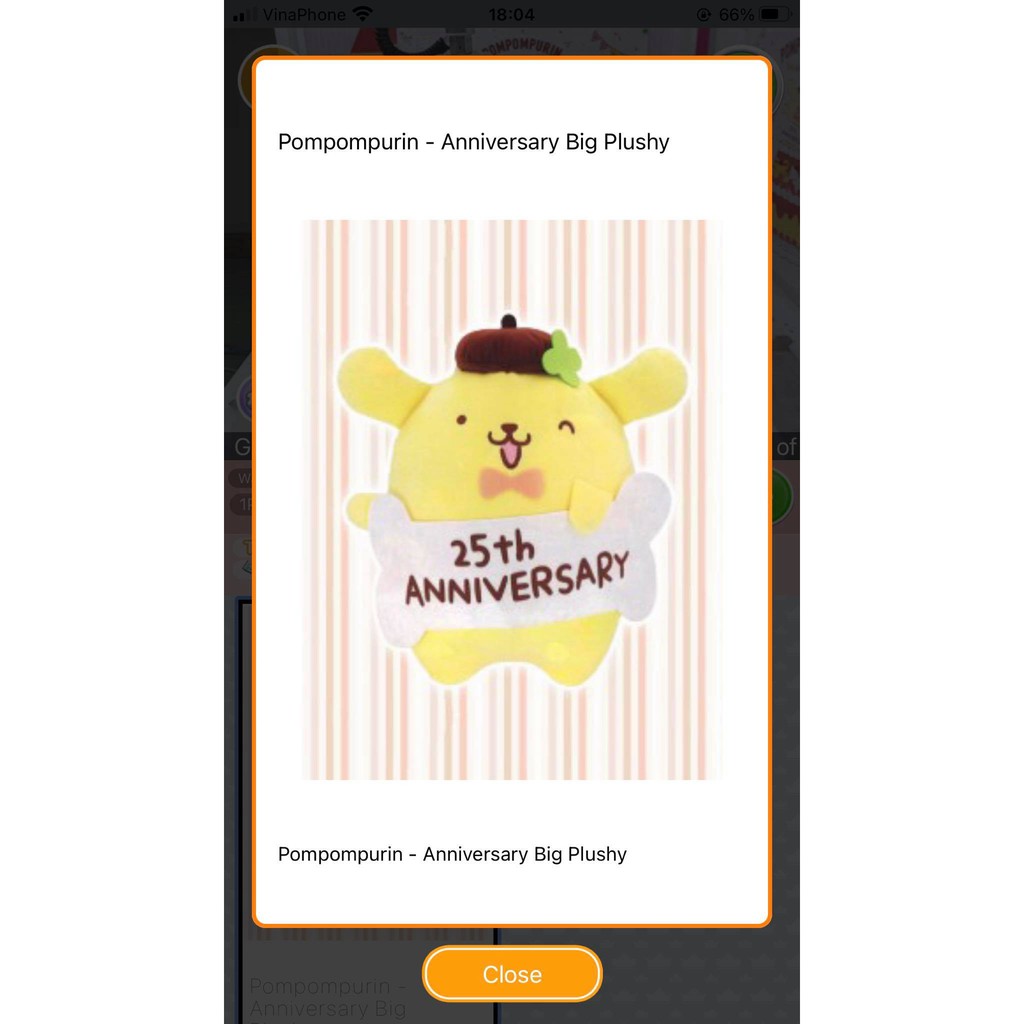 SANRIO - Bé Pompompurin phiên bản kỷ niệm 25th Anniversary
