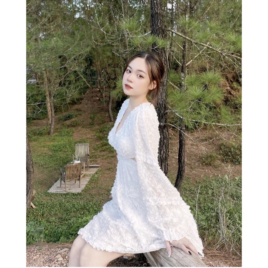 [Maxi] Đầm maxi đi biển lông khoét có sẵn kèm ảnh thật