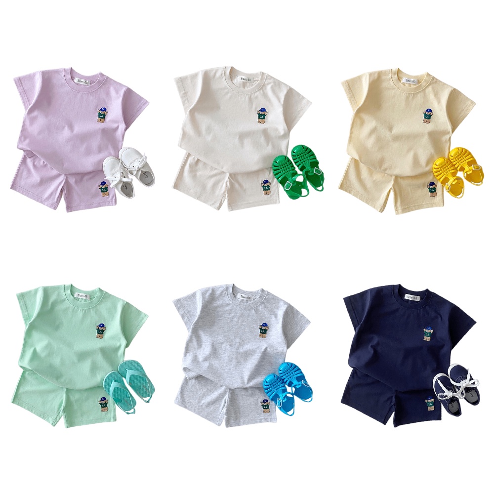 Set Áo Thun Tay Ngắn + Quần Short Năng Động Thời Trang Cho Bé Sơ Sinh