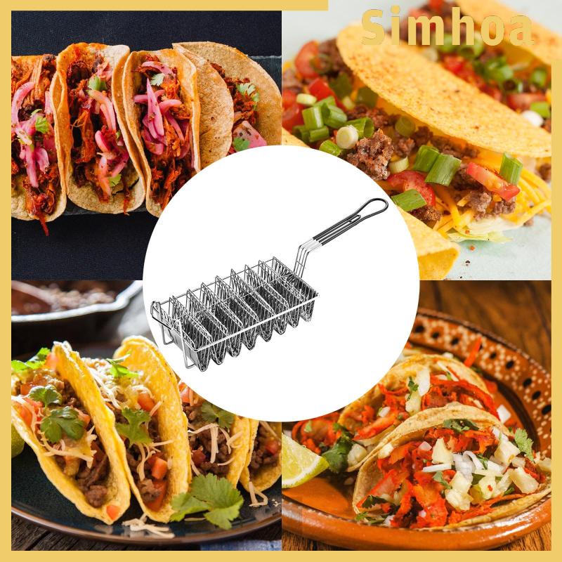 Khuôn Làm Bánh Taco 8 Ngăn Bằng Thép Không Gỉ Tiện Dụng