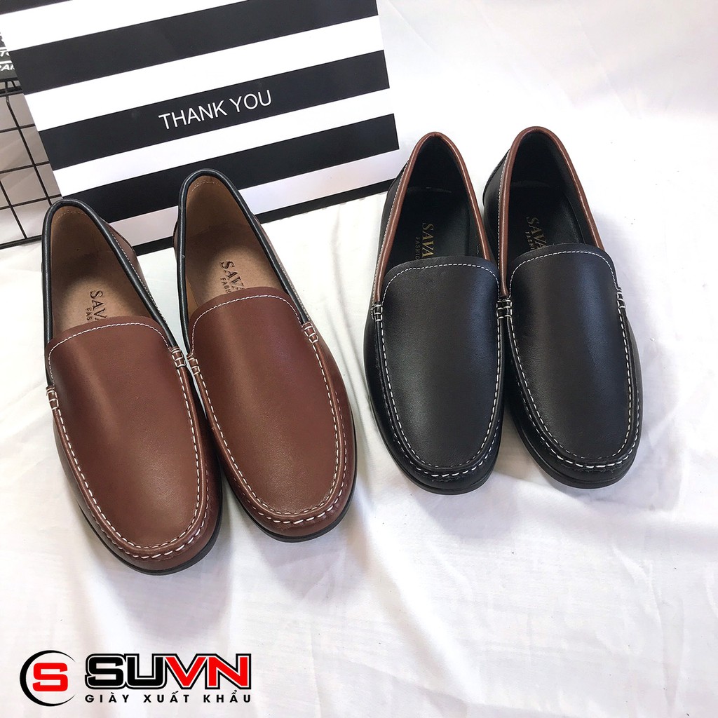 GIÀY LƯỜI MỌI DA BÒ SIÊU ÊM BẢO HÀNH 12 THÁNG SUVN