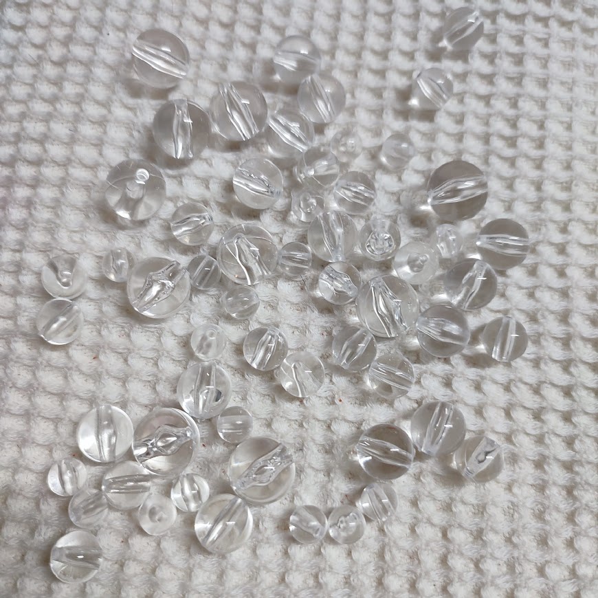 500gr hạt nhựa tròn trắng trong size 8-10-12-14mm - Nguyên liệu handmade giá sỉ