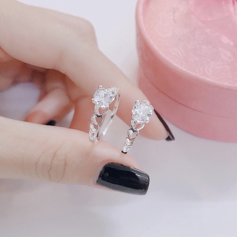 Nhẫn nữ Bạc ta thân trái tim siêu xinh , giá rẻ - Vàng Bạc Khải khải