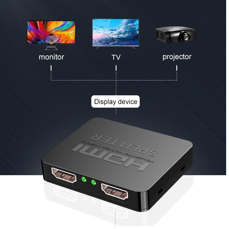 Bộ Chia HDMI 1 Ra 2 Chất Lượng 4K Video Switch HDMI Switcher Splitter 1X2 cao cấp