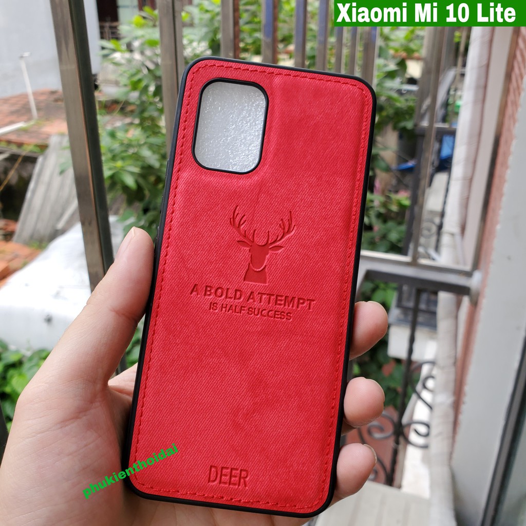 Ốp lưng Xiaomi Mi 10 Lite FREESHIP Từ 50k chống sốc vải đầu hươu nai cao cấp