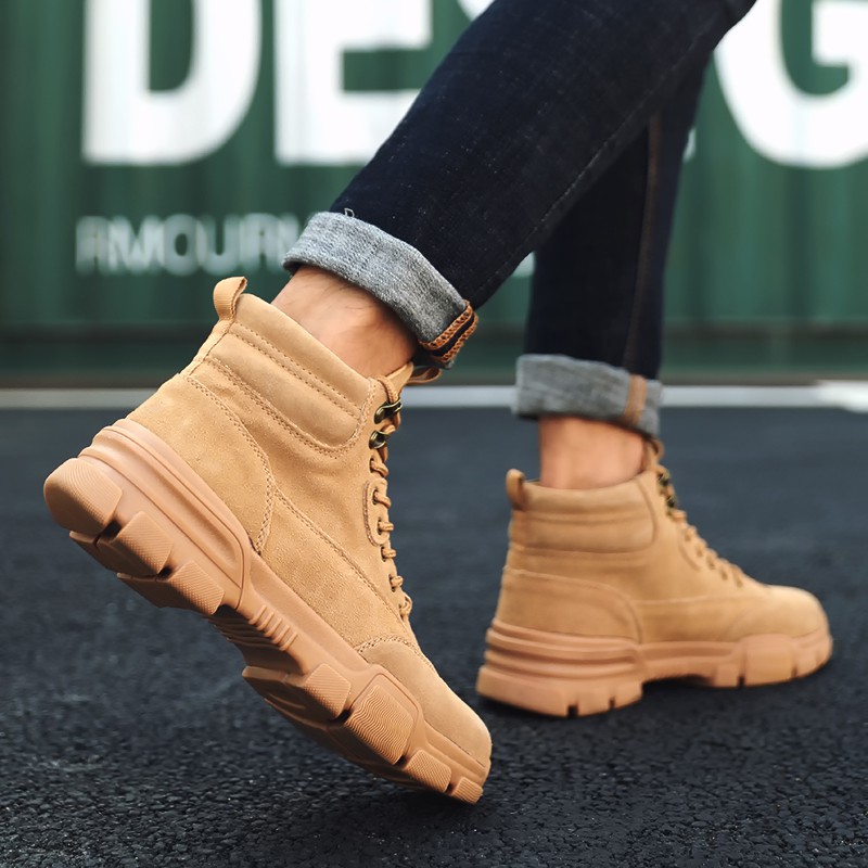 Giày nam thể thao,giày cổ cao nam da lộn cá tính,manh mé hot 2021 | BigBuy360 - bigbuy360.vn