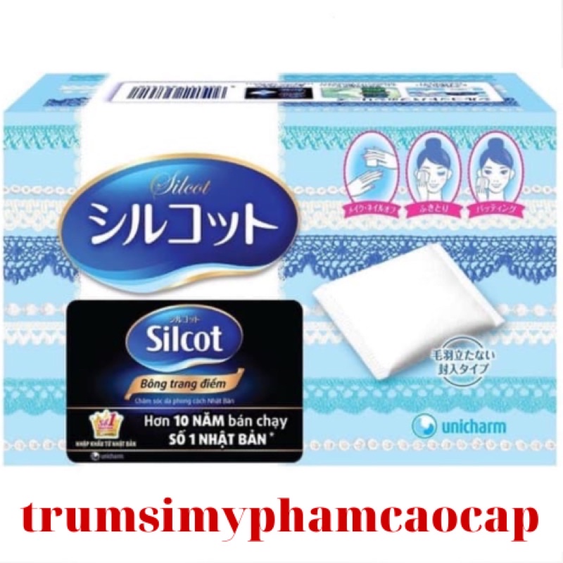 Combo 2 hộp bông tẩy trang Silcot Unicharm Nhật Bản