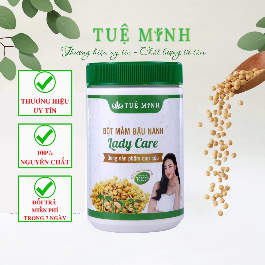 Mầm Đậu Nành Tăng Vòng 1 Tuệ Minh Cao Cấp - Đẹp Dáng, Sáng Da, Cân Bằng Nội Tiết Tố (hộp 500g)