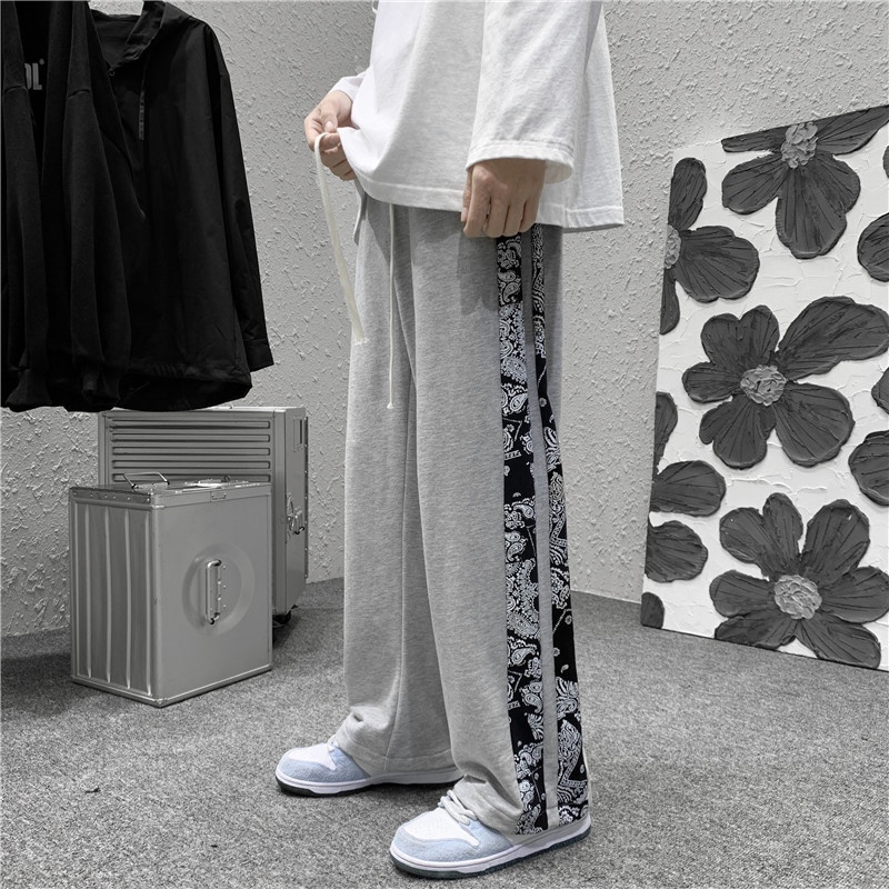 Quần ống loe mùa hè mỏng manh xu hướng hạt điều hoa hậu chân dàiTTE273