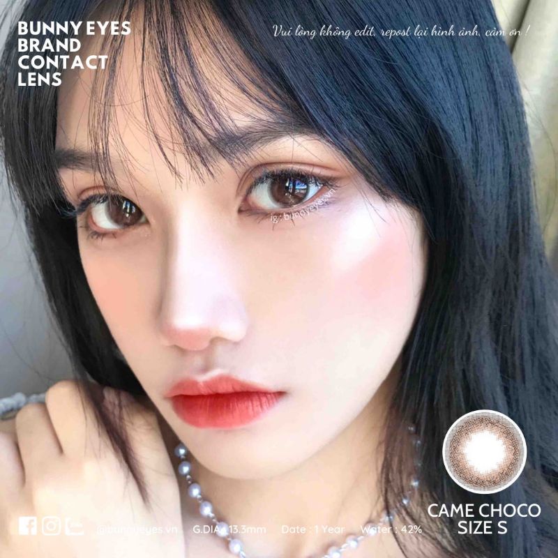 Lens Mắt Kính Áp Tròng CAME CHOCO 14.0mm Giãn Nhẹ Đủ Độ Từ 0 Đến 6 Size S 13.3mm